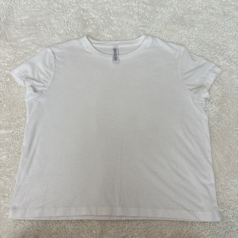 Skims Womens White Cotton Short Sleeve T-Shirt L Casual Preppy Walking Chic